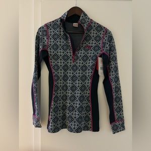 NWT Kari Traa Rose Half Zip Baselayer Top 100% Merino Wool (Size Medium)